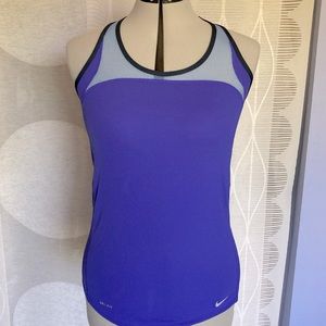 Purple NIKE singlet/workout top with mesh trim